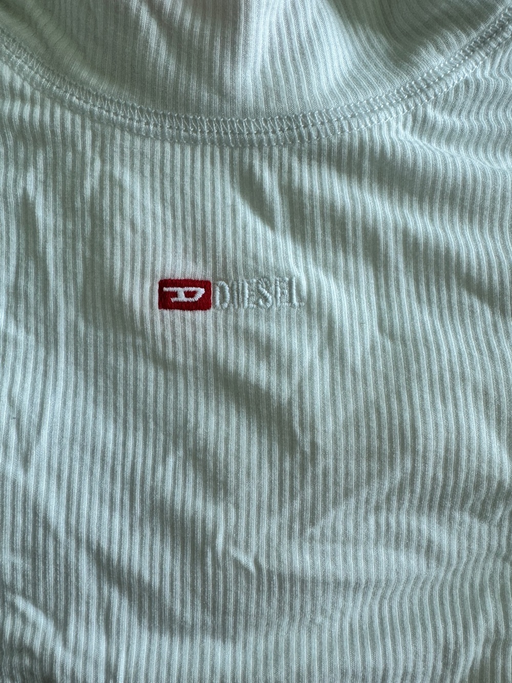 Diesel White Ribbed long sleeve